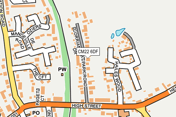 CM22 6DF map - OS OpenMap – Local (Ordnance Survey)