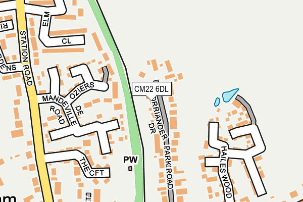 CM22 6DL map - OS OpenMap – Local (Ordnance Survey)