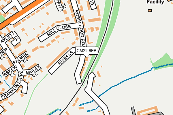 CM22 6EB map - OS OpenMap – Local (Ordnance Survey)