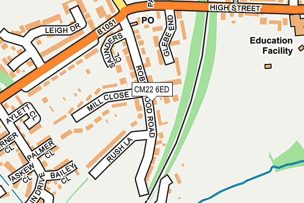 CM22 6ED map - OS OpenMap – Local (Ordnance Survey)