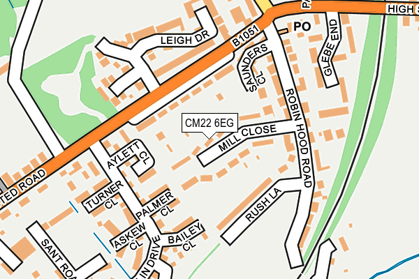 CM22 6EG map - OS OpenMap – Local (Ordnance Survey)