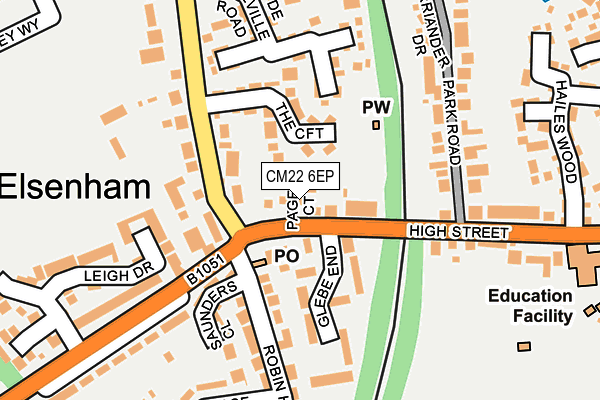 CM22 6EP map - OS OpenMap – Local (Ordnance Survey)