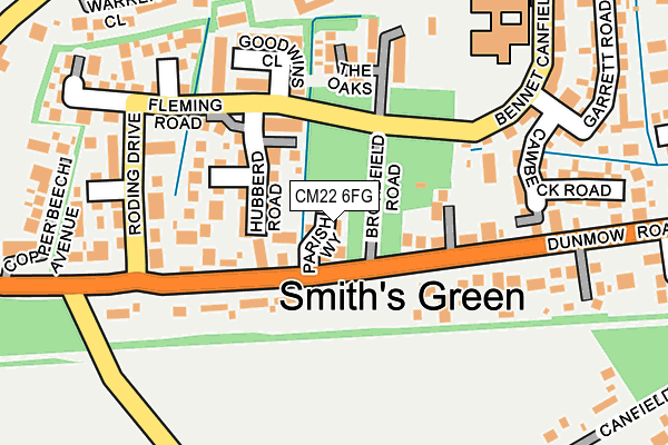 CM22 6FG map - OS OpenMap – Local (Ordnance Survey)