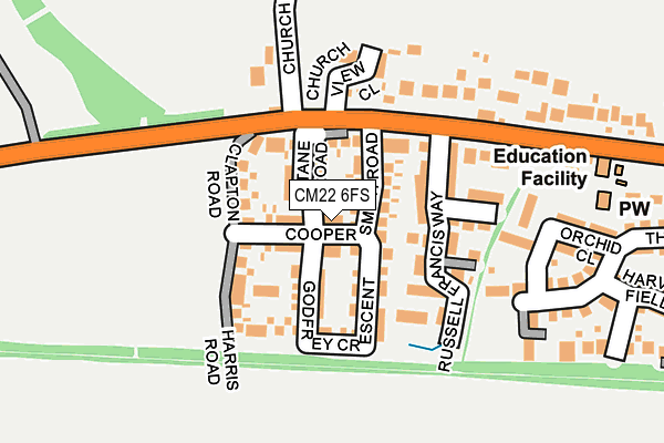 CM22 6FS map - OS OpenMap – Local (Ordnance Survey)