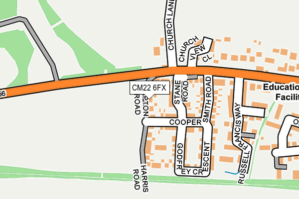 CM22 6FX map - OS OpenMap – Local (Ordnance Survey)