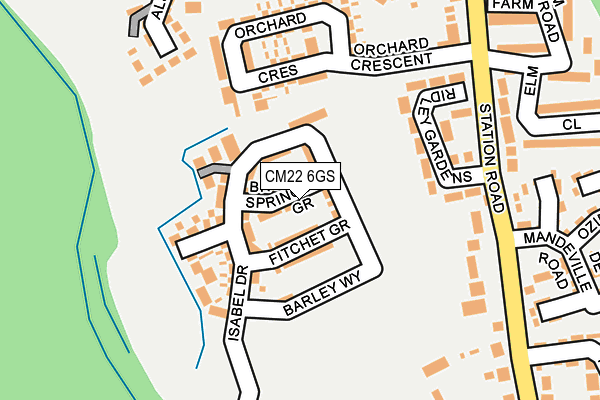 CM22 6GS map - OS OpenMap – Local (Ordnance Survey)