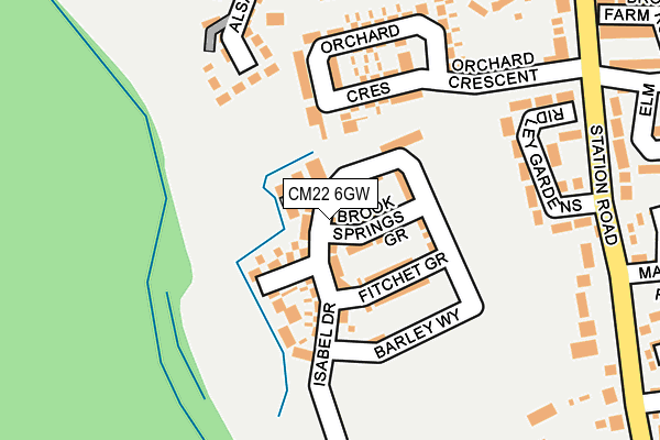 CM22 6GW map - OS OpenMap – Local (Ordnance Survey)