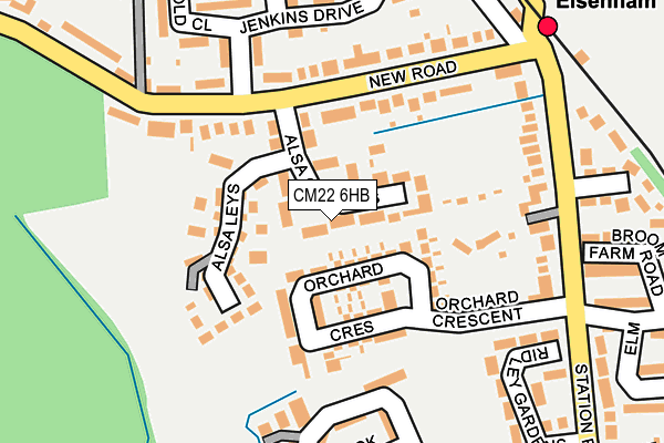 CM22 6HB map - OS OpenMap – Local (Ordnance Survey)