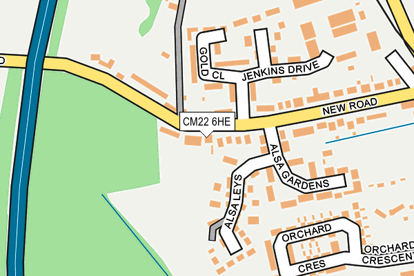 CM22 6HE map - OS OpenMap – Local (Ordnance Survey)