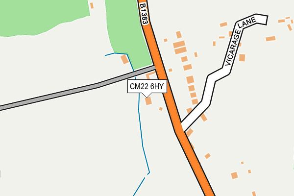 CM22 6HY map - OS OpenMap – Local (Ordnance Survey)