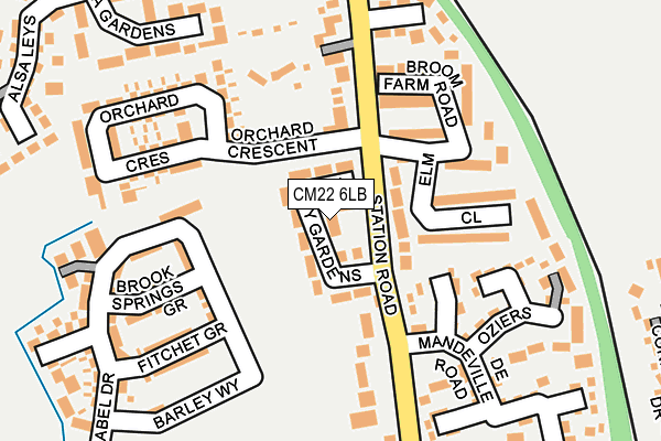 CM22 6LB map - OS OpenMap – Local (Ordnance Survey)