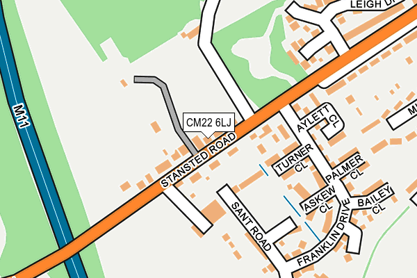 CM22 6LJ map - OS OpenMap – Local (Ordnance Survey)