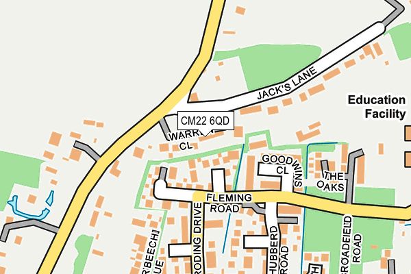 CM22 6QD map - OS OpenMap – Local (Ordnance Survey)