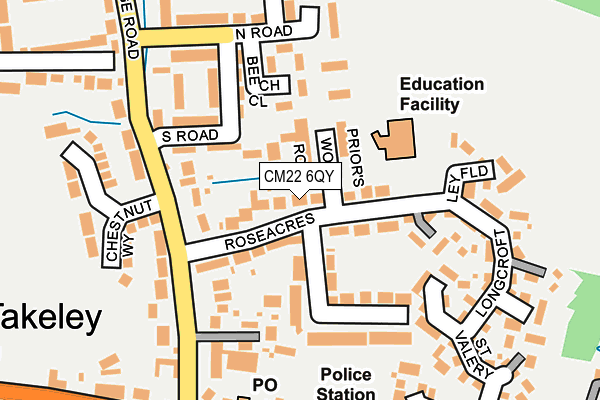 CM22 6QY map - OS OpenMap – Local (Ordnance Survey)
