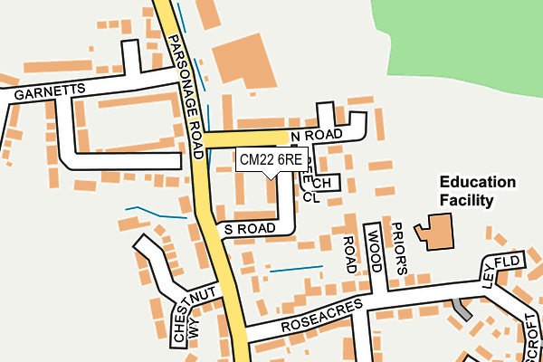 CM22 6RE map - OS OpenMap – Local (Ordnance Survey)