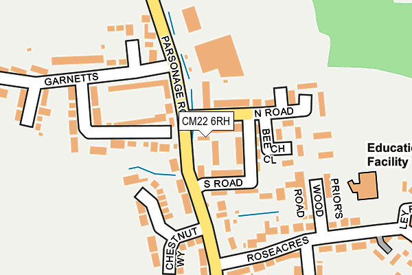 CM22 6RH map - OS OpenMap – Local (Ordnance Survey)