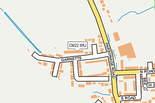CM22 6RJ map - OS OpenMap – Local (Ordnance Survey)