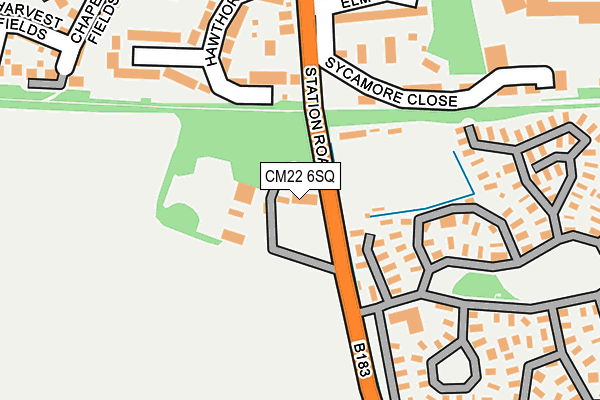 CM22 6SQ map - OS OpenMap – Local (Ordnance Survey)