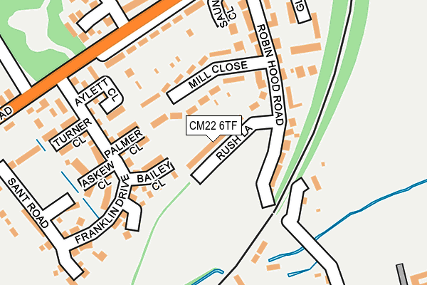 CM22 6TF map - OS OpenMap – Local (Ordnance Survey)
