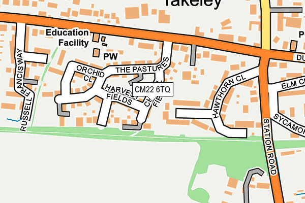 CM22 6TQ map - OS OpenMap – Local (Ordnance Survey)