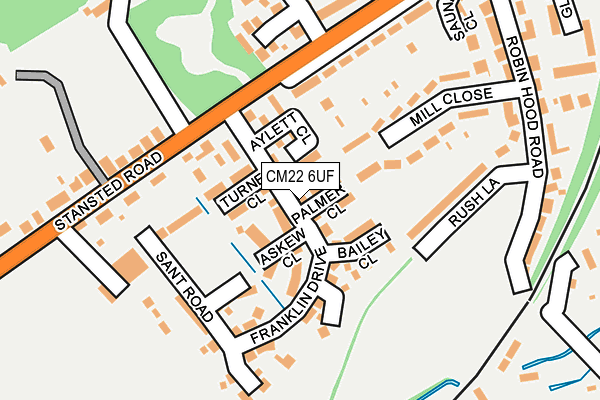 CM22 6UF map - OS OpenMap – Local (Ordnance Survey)