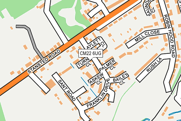 CM22 6UG map - OS OpenMap – Local (Ordnance Survey)