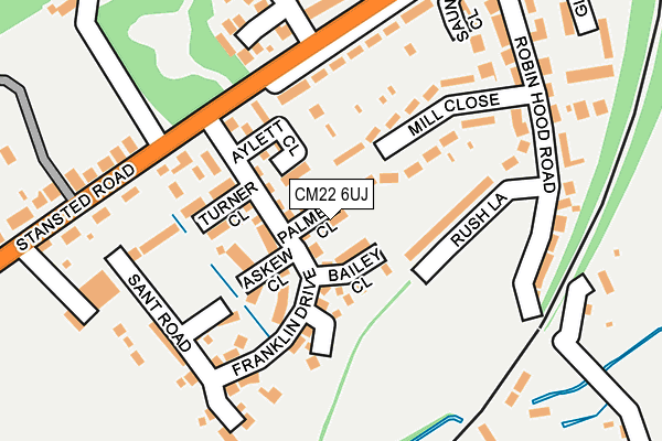 CM22 6UJ map - OS OpenMap – Local (Ordnance Survey)