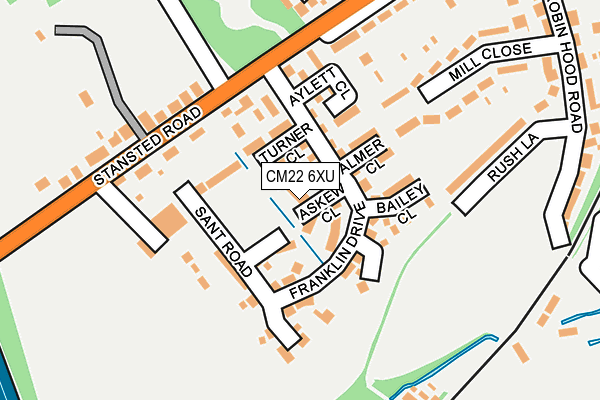 CM22 6XU map - OS OpenMap – Local (Ordnance Survey)