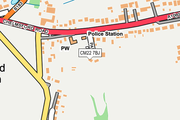 CM22 7BJ map - OS OpenMap – Local (Ordnance Survey)