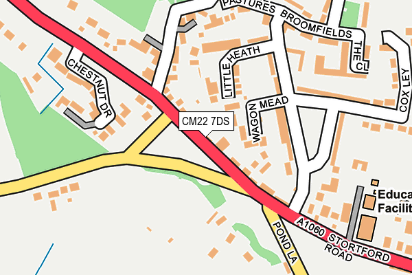 CM22 7DS map - OS OpenMap – Local (Ordnance Survey)