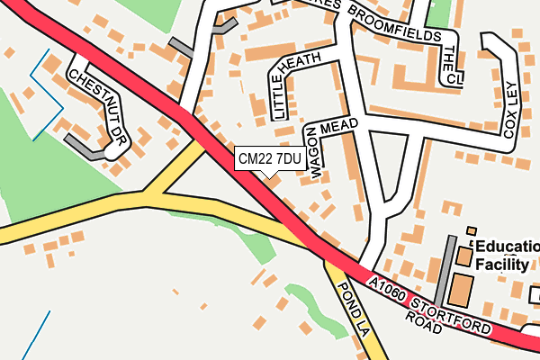 CM22 7DU map - OS OpenMap – Local (Ordnance Survey)