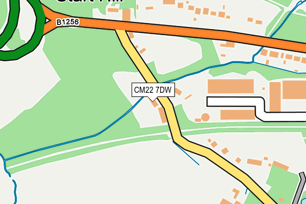 CM22 7DW map - OS OpenMap – Local (Ordnance Survey)