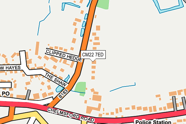 CM22 7ED map - OS OpenMap – Local (Ordnance Survey)