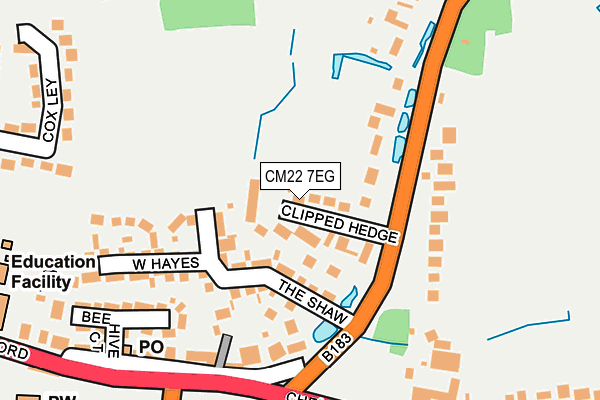 CM22 7EG map - OS OpenMap – Local (Ordnance Survey)