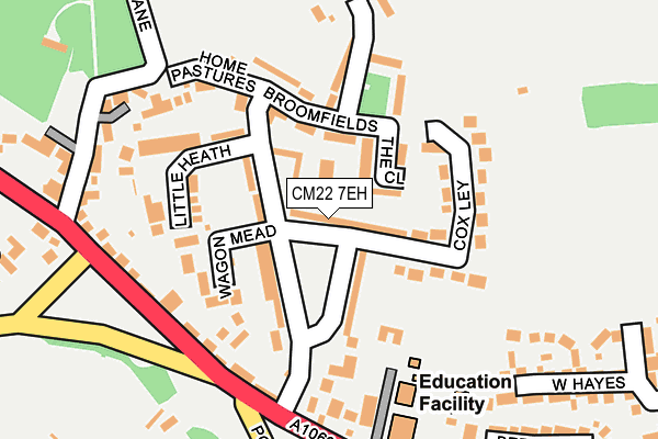 CM22 7EH map - OS OpenMap – Local (Ordnance Survey)