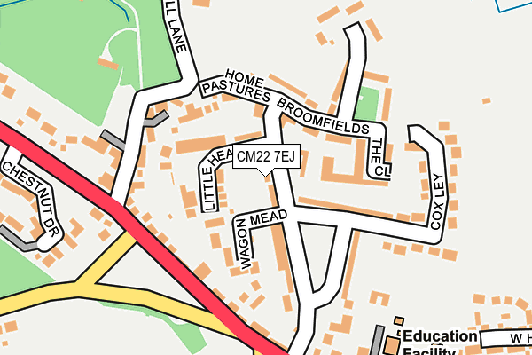 CM22 7EJ map - OS OpenMap – Local (Ordnance Survey)