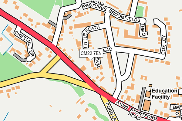 CM22 7EN map - OS OpenMap – Local (Ordnance Survey)