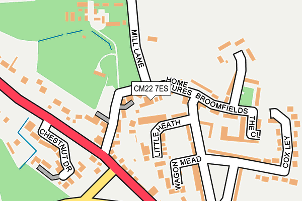 CM22 7ES map - OS OpenMap – Local (Ordnance Survey)