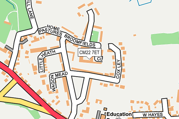 CM22 7ET map - OS OpenMap – Local (Ordnance Survey)