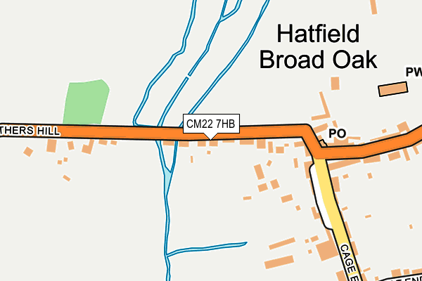 CM22 7HB map - OS OpenMap – Local (Ordnance Survey)