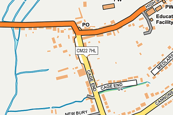 CM22 7HL map - OS OpenMap – Local (Ordnance Survey)