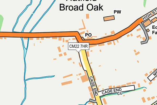 CM22 7HR map - OS OpenMap – Local (Ordnance Survey)