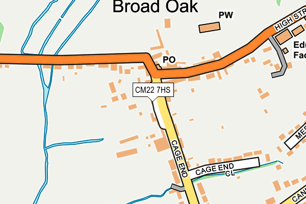 CM22 7HS map - OS OpenMap – Local (Ordnance Survey)