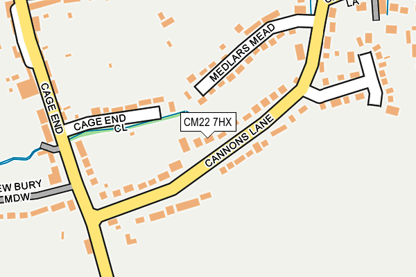 CM22 7HX map - OS OpenMap – Local (Ordnance Survey)