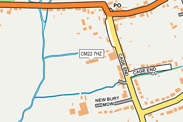 CM22 7HZ map - OS OpenMap – Local (Ordnance Survey)