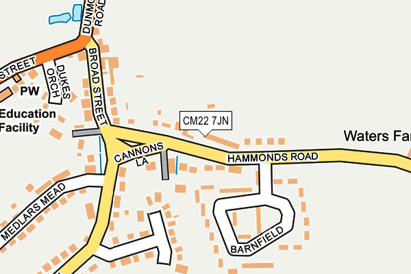 CM22 7JN map - OS OpenMap – Local (Ordnance Survey)