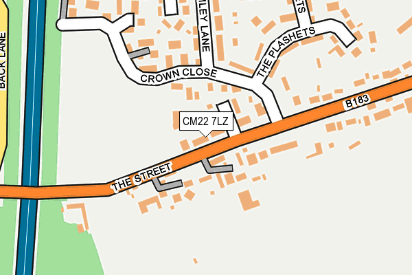 CM22 7LZ map - OS OpenMap – Local (Ordnance Survey)