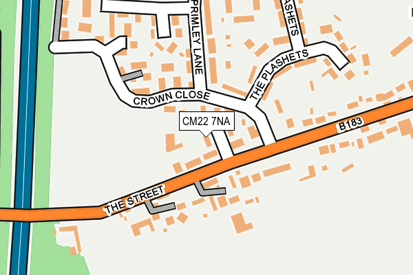 CM22 7NA map - OS OpenMap – Local (Ordnance Survey)