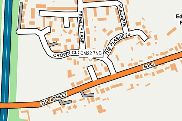 CM22 7ND map - OS OpenMap – Local (Ordnance Survey)