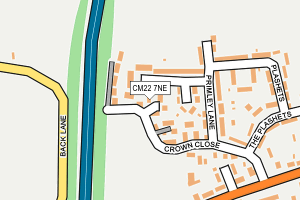 CM22 7NE map - OS OpenMap – Local (Ordnance Survey)